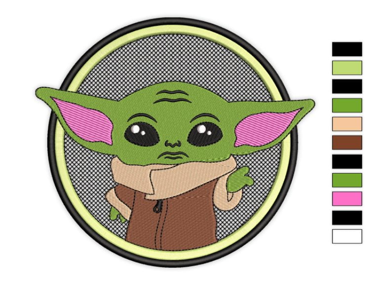 Star Wars Yoda Embroidery Design