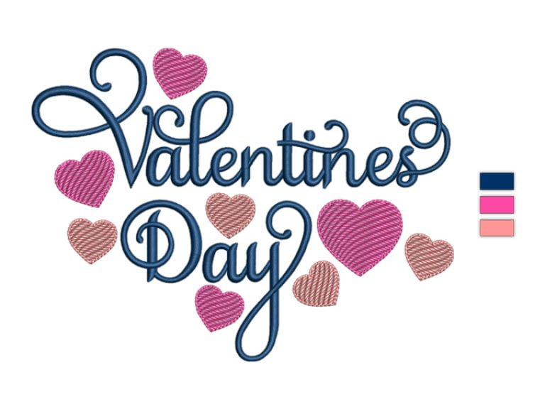 Happy Valentines Day Embroidery Design by Premio Embroidery