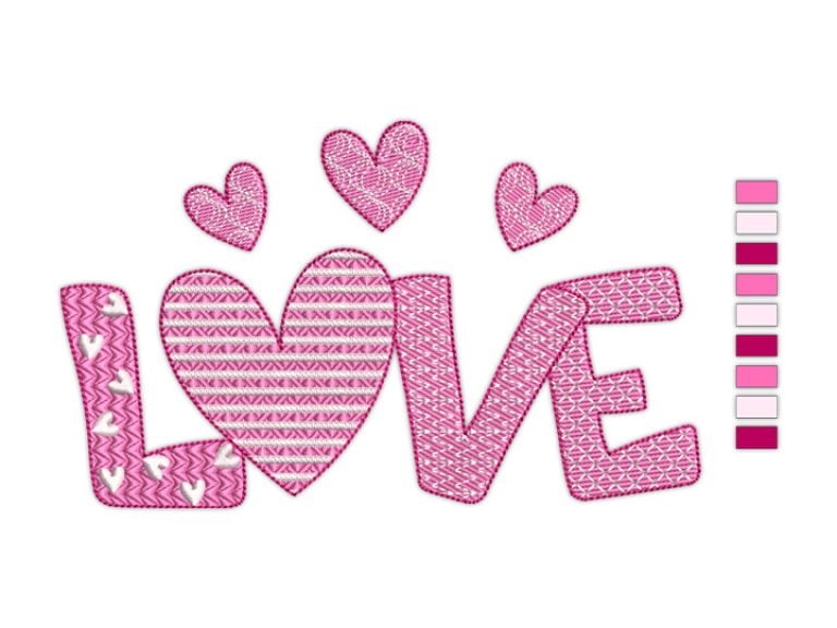 Valentine's Love Embroidery Design by Premio Embroidery