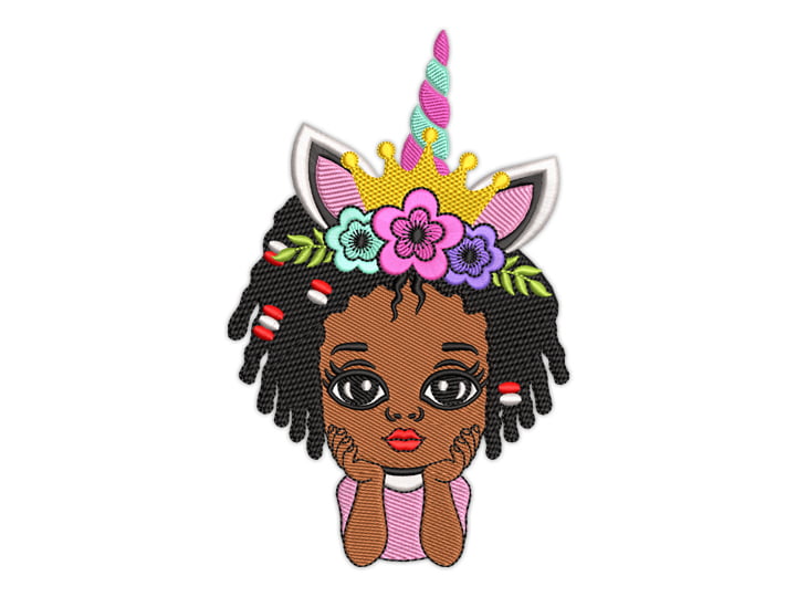 Afro Girl With Unicorn Design