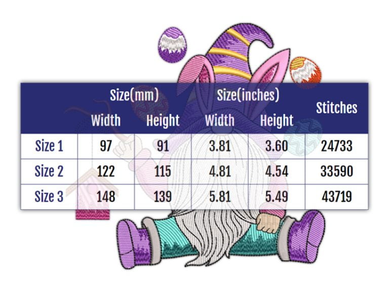 Easter Gnome Embroidery Designs, Happy Easter Bunny Gnome Embroidery Design