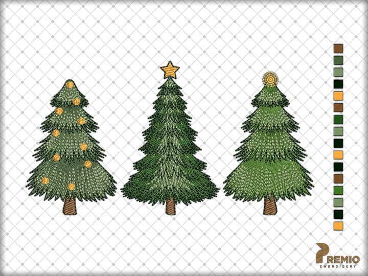 Christmas Tree Embroidery Designs, Christmas Embroidery Designs by Premio Embroidery