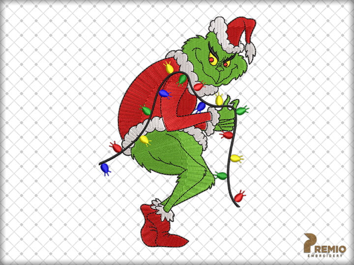 Grinch embroidery design, Christmas Embroidery Design by Premio Embroidery
