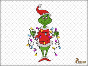 Grinch Stealing Light Embroidery Design by Premio Embroidery