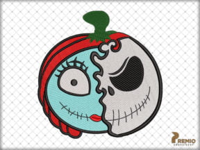 Jack And sally Face Embroidery Design by Premio Embroidery