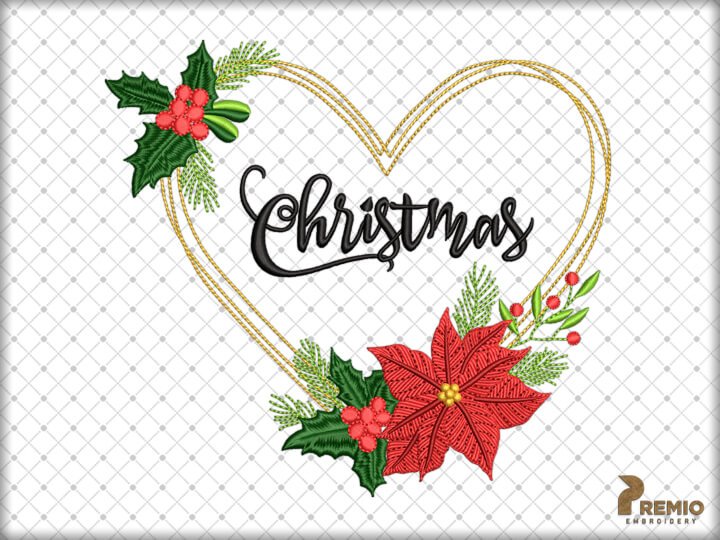 Merry Christmas Embroidery Design, Christmas Embroidery Design