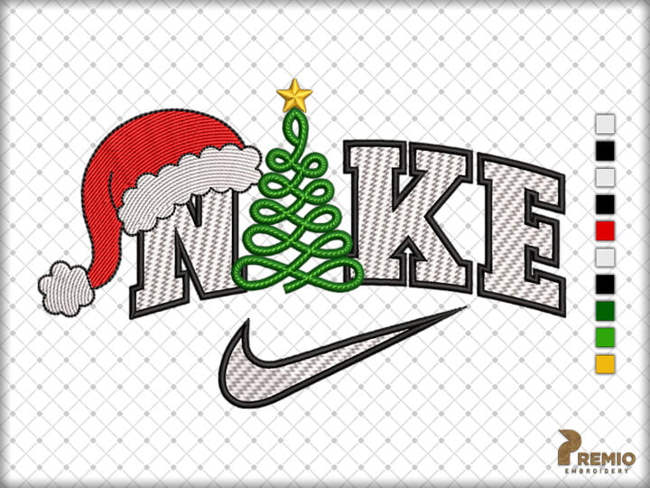 Nike Christmas Embroidery Designs, Christmas Design by Premio Embroidery