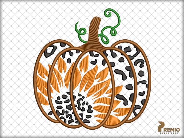 Pumpkin Embroidery Applique Design, Halloween Embroidery Design