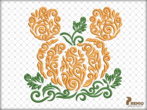 Swirl Mickey Mouse Pumpkin Embroidery Design by Premio Embroidery
