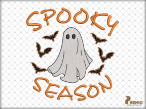 Spooky Season Embroidery Design, Spooky Ghost Halloween Machine Embroidery Design, Spooky Season Halloween Embroidery File