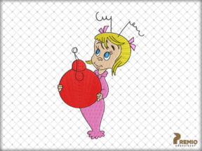 Cindy Lou Who Embroidery Design, Christmas Machine Embroidery Designs