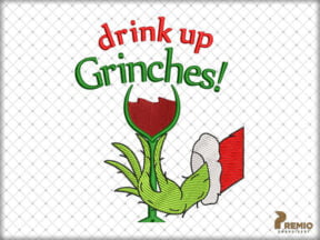 Drinkup Grinches Embroidery Design, Christmas Machine Embroidery Designs