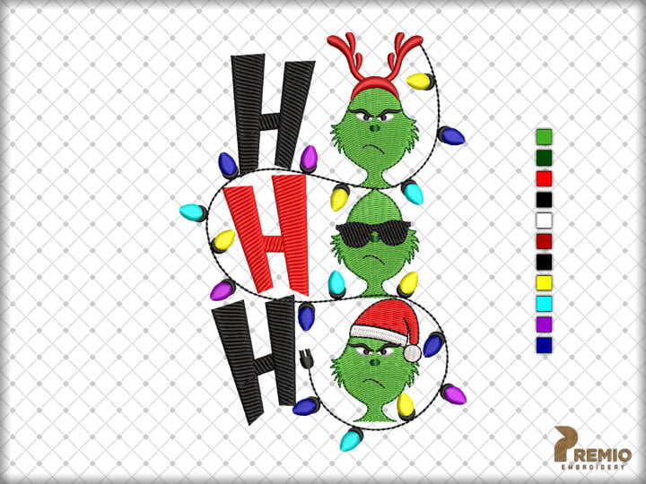 Ho Ho Ho Embroidery Design, Christmas Machine Embroidery Designs