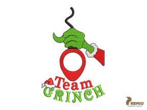 Team Grinch Embroidery Design, Christmas Embroidery Design by Premio Embroidery
