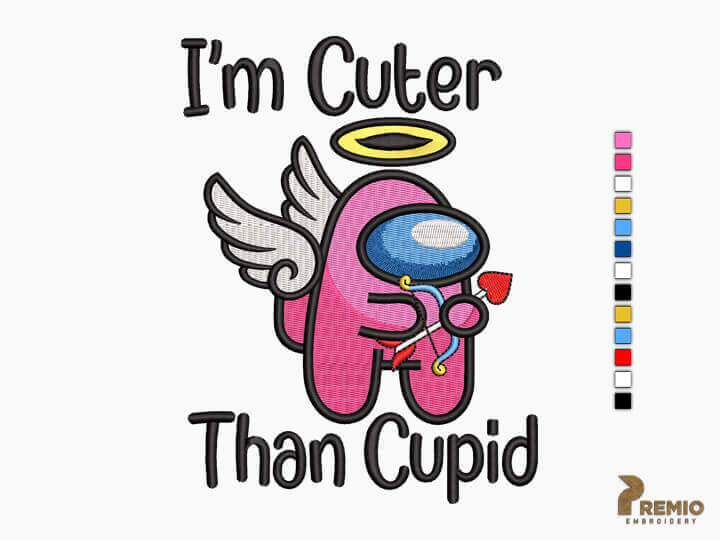 Cupid Among Us Embroidery design By Premio Embroidery